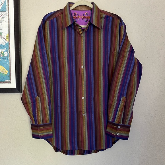 Robert Graham Knowledge Wisdom Truth Button Down with Embroidery - Picture 1 of 7
